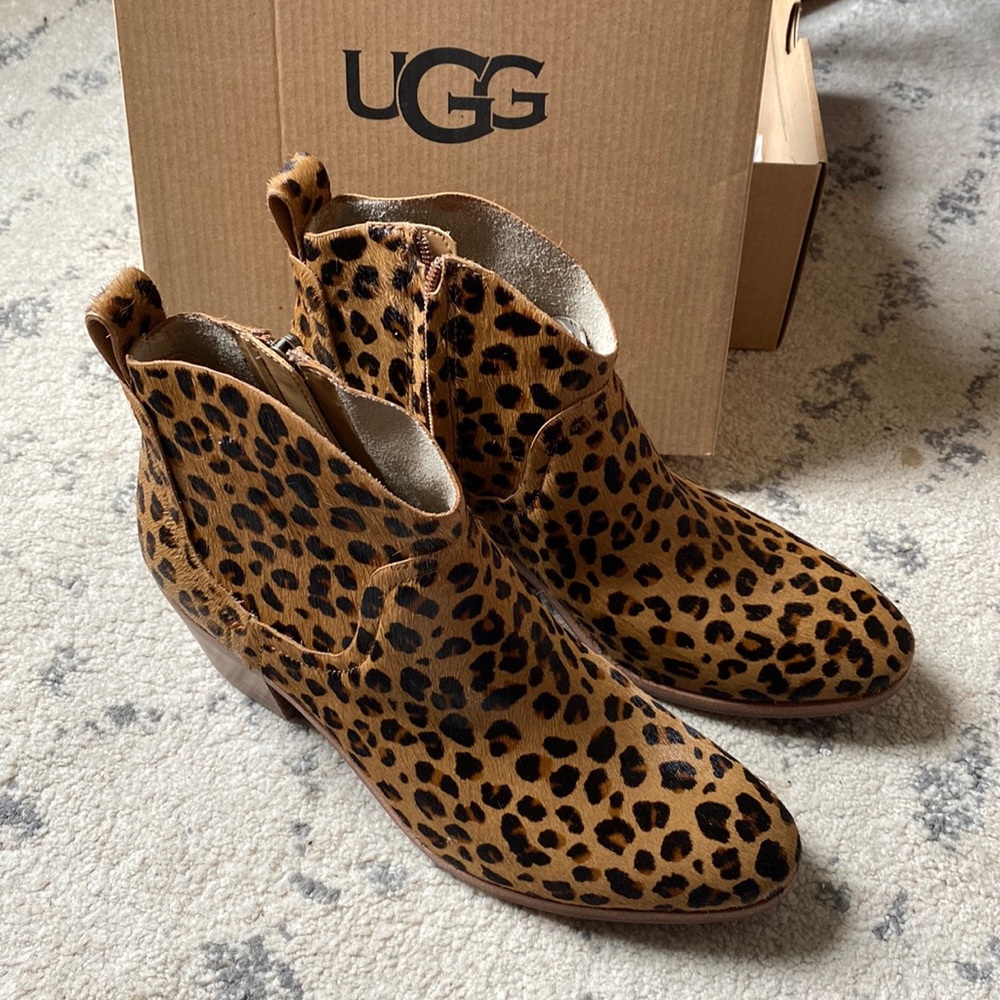 UGG cheetah print booties. New in box.
